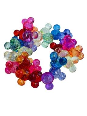 Disney Parks Rainbow Prism Mickey Mouse Stretch Bracelet Faceted Beads OS